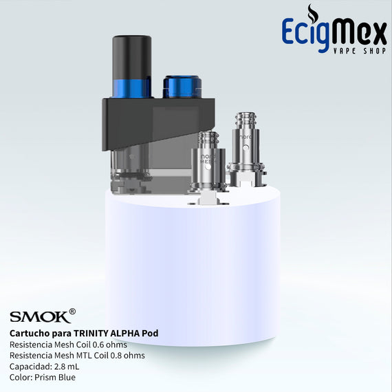 Cartucho para POD Kit Smok TRINITY ALPHA varios colores dos resistencias nord