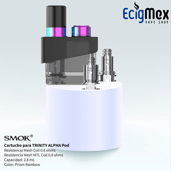 Cartucho para POD Kit Smok TRINITY ALPHA varios colores dos resistencias nord