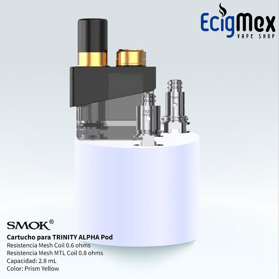 Cartucho para POD Kit Smok TRINITY ALPHA varios colores dos resistencias nord