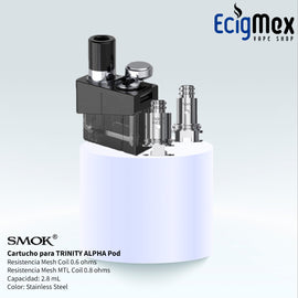 Cartucho para POD Kit Smok TRINITY ALPHA varios colores dos resistencias nord