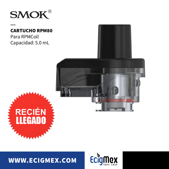 Cartucho para Pod-Mod Smok RPM80 para resistencias RGC y RPM capacidad 5 mL