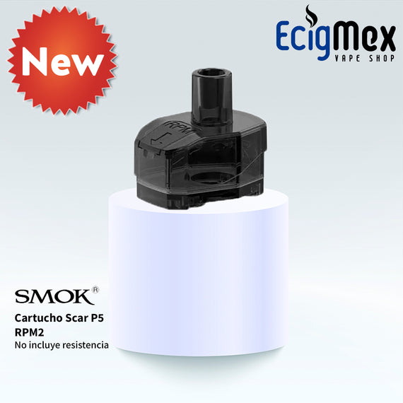 Cartucho Smok SCAR-P5 RPM 2 Empty Pod material PCTG Traslúcido Capacidad 5 mL