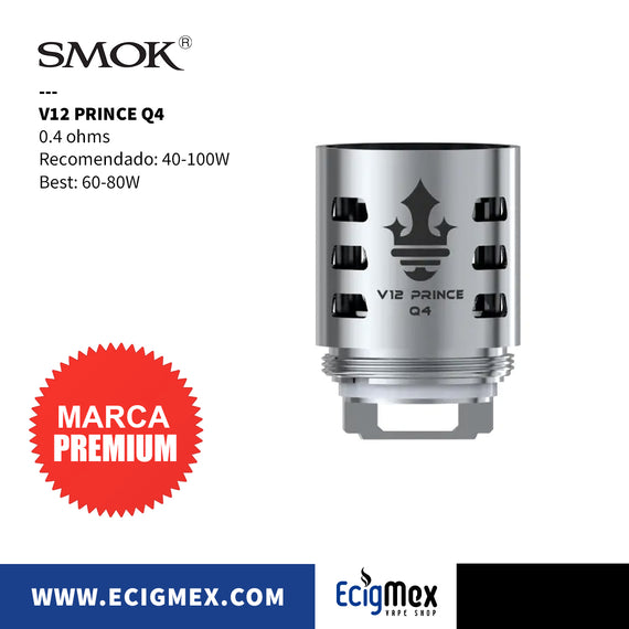 Resistencia para vaporizador Smok Serie V12 Prince (incluye RBA) varias capacidades