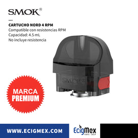 Cartucho para POD MOD Smok Nord 4 RPM y RPM 2 Coiless Capacidad de 2 y 4.5 mL