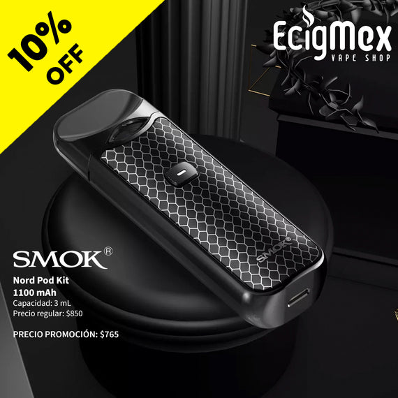 POD Smok Nord 1100 mAh varios colores y acabados para vapor masivo