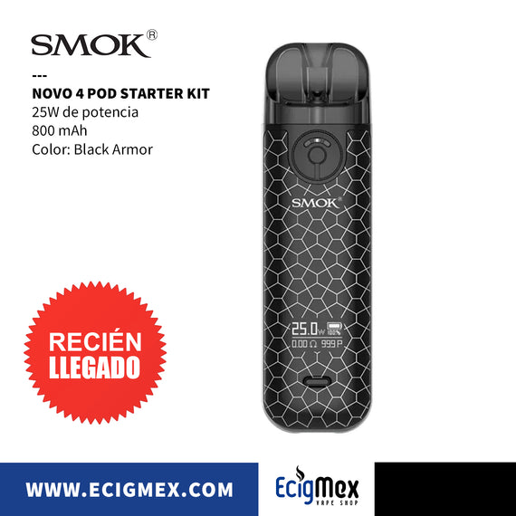 Kit Inicial POD Smok Novo 4 Starter Kit 800 mAh 25W de Potencia Mejorada varios colores