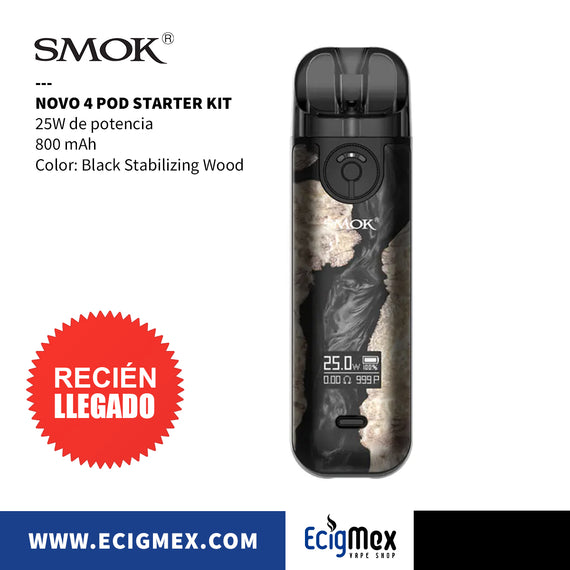 Kit Inicial POD Smok Novo 4 Starter Kit 800 mAh 25W de Potencia Mejorada varios colores