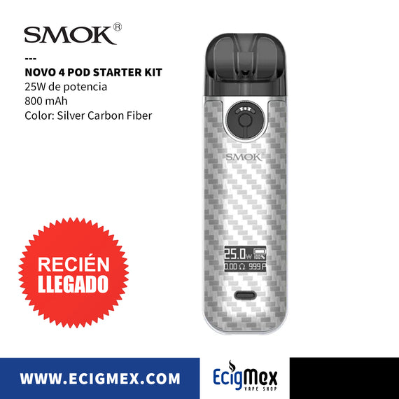 Kit Inicial POD Smok Novo 4 Starter Kit 800 mAh 25W de Potencia Mejorada varios colores