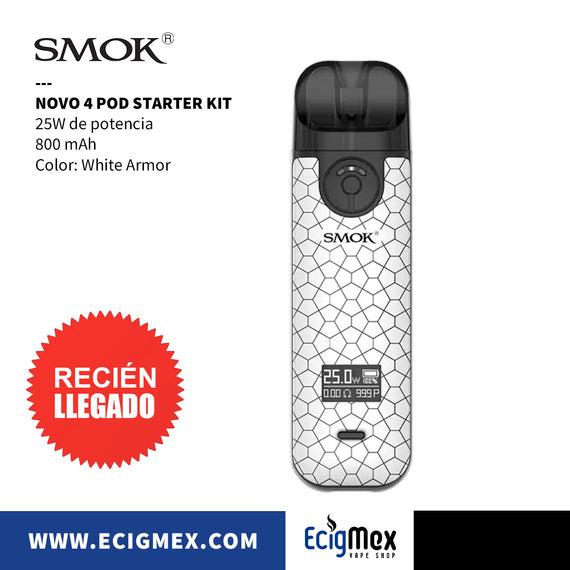 Kit Inicial POD Smok Novo 4 Starter Kit 800 mAh 25W de Potencia Mejorada varios colores