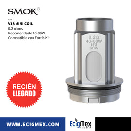 Resistencia para vaporizador Smok TFV18 Tank Serie V18 Mini Coil Varias Capacidades