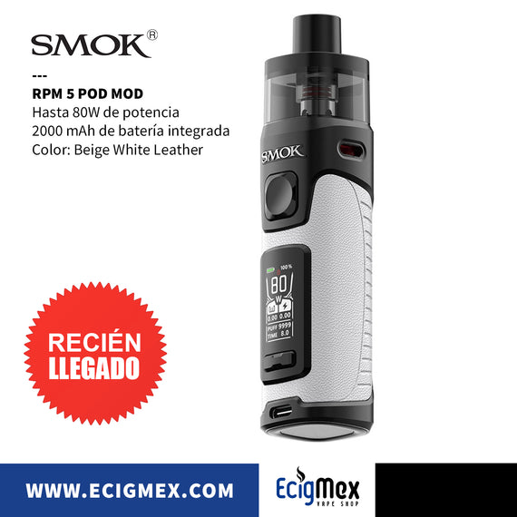 POD MOD Smok RPM 5 Batería integrada de 2000 mAh Potencia Hasta 80W Vapeo Satisfactorio y estético
