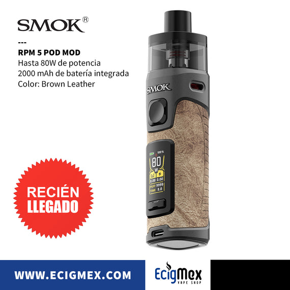 POD MOD Smok RPM 5 Batería integrada de 2000 mAh Potencia Hasta 80W Vapeo Satisfactorio y estético