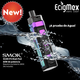 POD MOD Smok SCAR-P5 Potencia 80W Batería Externa A prueba de agua-polvo y caídas
