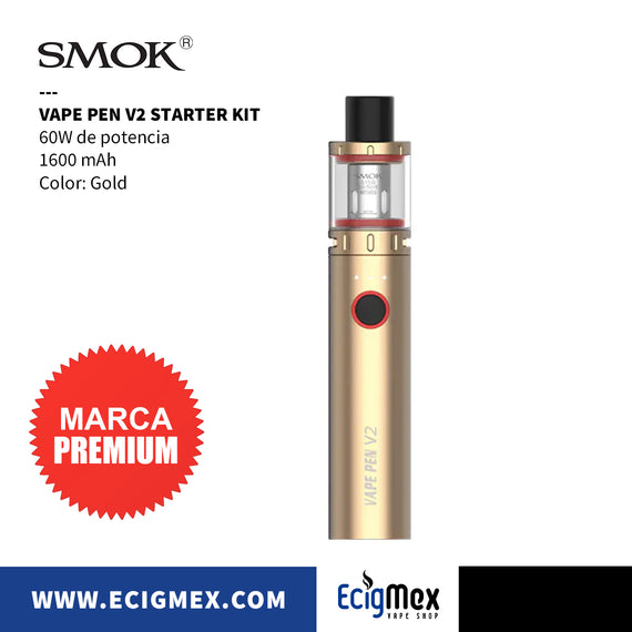 Kit de Vapeo Smok Vape Pen V2 1600 mAh 60W varios colores diseño Pen Style