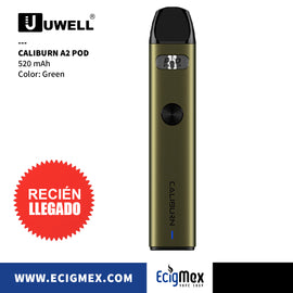 POD Uwell Caliburn A2 520 mAh Ventana Indicadora para sales de nicotina y Tecnología Pro-Focs