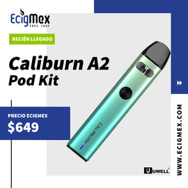 POD Uwell Caliburn A2 520 mAh Ventana Indicadora para sales de nicotina y Tecnología Pro-Focs