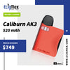 POD Uwell Caliburn AK3 520 mAh Diseño Ligero y Elegante Cartuchos compatibles con Serie A3 Recomendado para Nic Salts