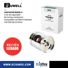 Cartucho para cigarro electrónico Uwell Whirl S con capacidad de 2 mL Sin Resistencia