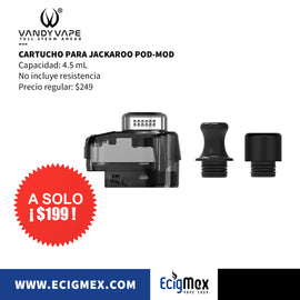 Cartucho Vandy Vape Jackaroo Capacidad 4.5 mL Compatible con Serie VVC Coils Sin Fugas