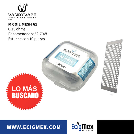Resistencia Vandy Vape Mesh Coil 0.15 y 0.2 ohms para Kylin M RTA Estuche con 10 piezas