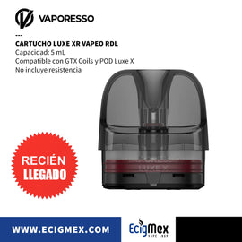 Cartucho para Vaporesso Luxe XR Compatible con GTX Coils y Pod Luxe X Vapeo MTL y RDL