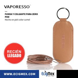 Funda y Colgante para Vaporesso Zero Pod Material Piel Color Camel Complemento Original y Práctico