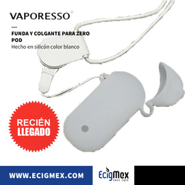 Funda y Colgante para Vaporesso Zero Pod Material Silicón blanco Complemento Original y Práctico