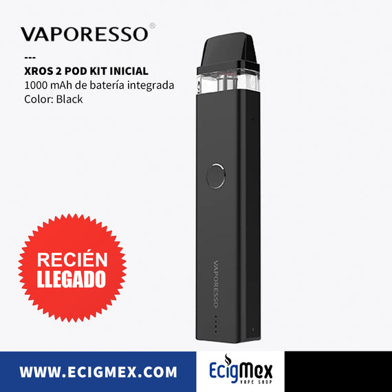 POD Inicial Vaporesso XROS 2 Vapeo MTL Mejorado 1000 mAh Cartuchos Magnéticos 2 mL Diseño Discreto Ideal para Nic Salts