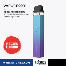 POD Inicial Vaporesso XROS 2 Vapeo MTL Mejorado 1000 mAh Cartuchos Magnéticos 2 mL Diseño Discreto Ideal para Nic Salts