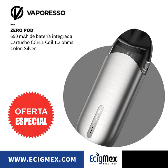 Kit Inicial POD Vaporesso ZERO 650 mAh para NicSalts con Tecnología Press To Fill