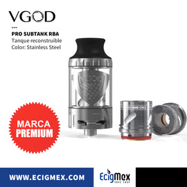 Atomizador VGOD Pro Subtank RBA minimalista y estético