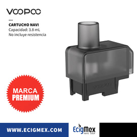 Cartucho Voopoo Navi Cartrigde 3.8 ml color negro traslucido