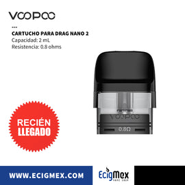 Cartucho para Voopoo Drag Nano 2 con capacidad de 2 mL Diversas Resistencias