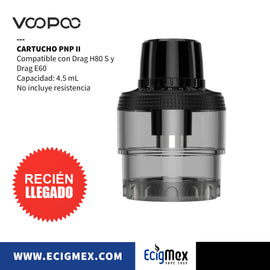 Cartucho Voopoo PnP II para Drag H80S y Drag E60 y PnP Pod II para Drag H40 Diferentes Capacidades Misma Compatibilidad Emplea la serie PnP Coils
