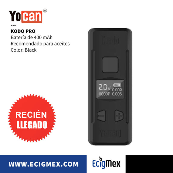 BOX MOD Yocan Kodo PRO 400 mAh Pantalla OLED para Múltiples funciones Voltaje Variable Compatible con cartuchos 510