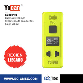 BOX MOD Yocan Kodo PRO 400 mAh Pantalla OLED para Múltiples funciones Voltaje Variable Compatible con cartuchos 510