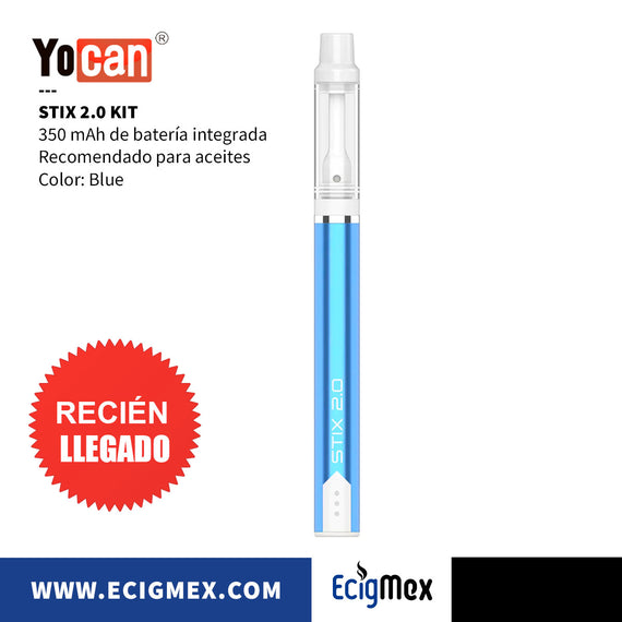 Vapeador Yocan Stix 2.0 Kit 350 mAh Voltaje Variable y Calentamiento Cerámico Recomendado para aceites