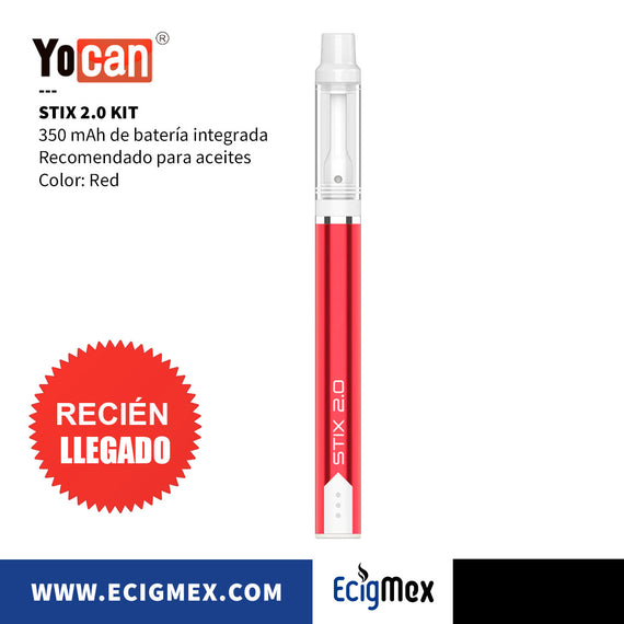 Vapeador Yocan Stix 2.0 Kit 350 mAh Voltaje Variable y Calentamiento Cerámico Recomendado para aceites