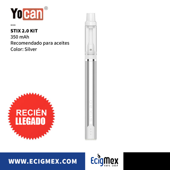 Vapeador Yocan Stix 2.0 Kit 350 mAh Voltaje Variable y Calentamiento Cerámico Recomendado para aceites