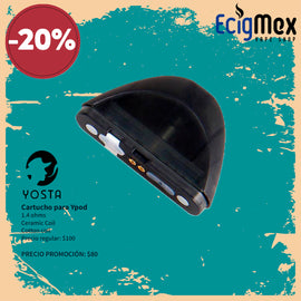 Cartucho para cigarro electrónico Yosta Ypod con capacidad de 2 mL ceramica y algodon