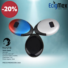 POD Yosta Ypod Kit Vape 500 mAh varios colores con pantalla LED