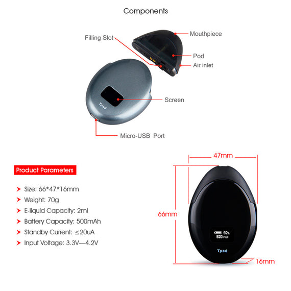 Vapeador POD Yosta Ypod Kit Vape